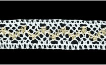 LACE COTTON WITH GOLD METAL YARN