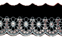 LACE WITH EMBROIDERY WHITE TO COTTON BLACK