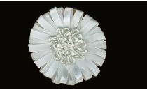FLOWER FROM SATIN 7 mm WITH RAYON WHITE SILVER