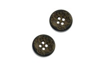 BUTTON WOODEN 4 HOLES WITH DESIGN
