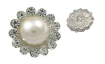 BUTTON METAL WITH STRASS AND PEARL WITH SHANK - FO