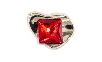 BUTTON METAL WITH SHANK - FOOT WITH RED STRASS