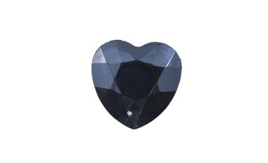 BUTTON STRASS HEART WITH SHANK - FOOT