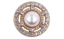 BUTTON WITH SHANK - FOOT METAL WITH PEARL AND STRA